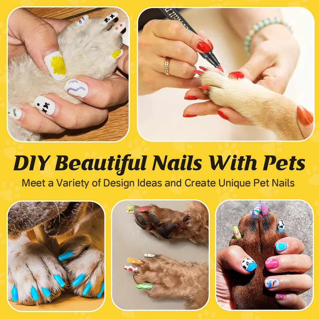 12 Colors Dog Nail Polish Pens Quick Dry to DIY Pretty Nails