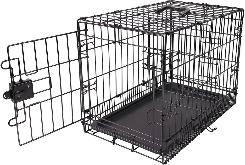 Amazon Basics Portable, Easy to Assemble, Foldable Metal Wire Dog Crate with Removable Tray, Double Door, Divider Panel,