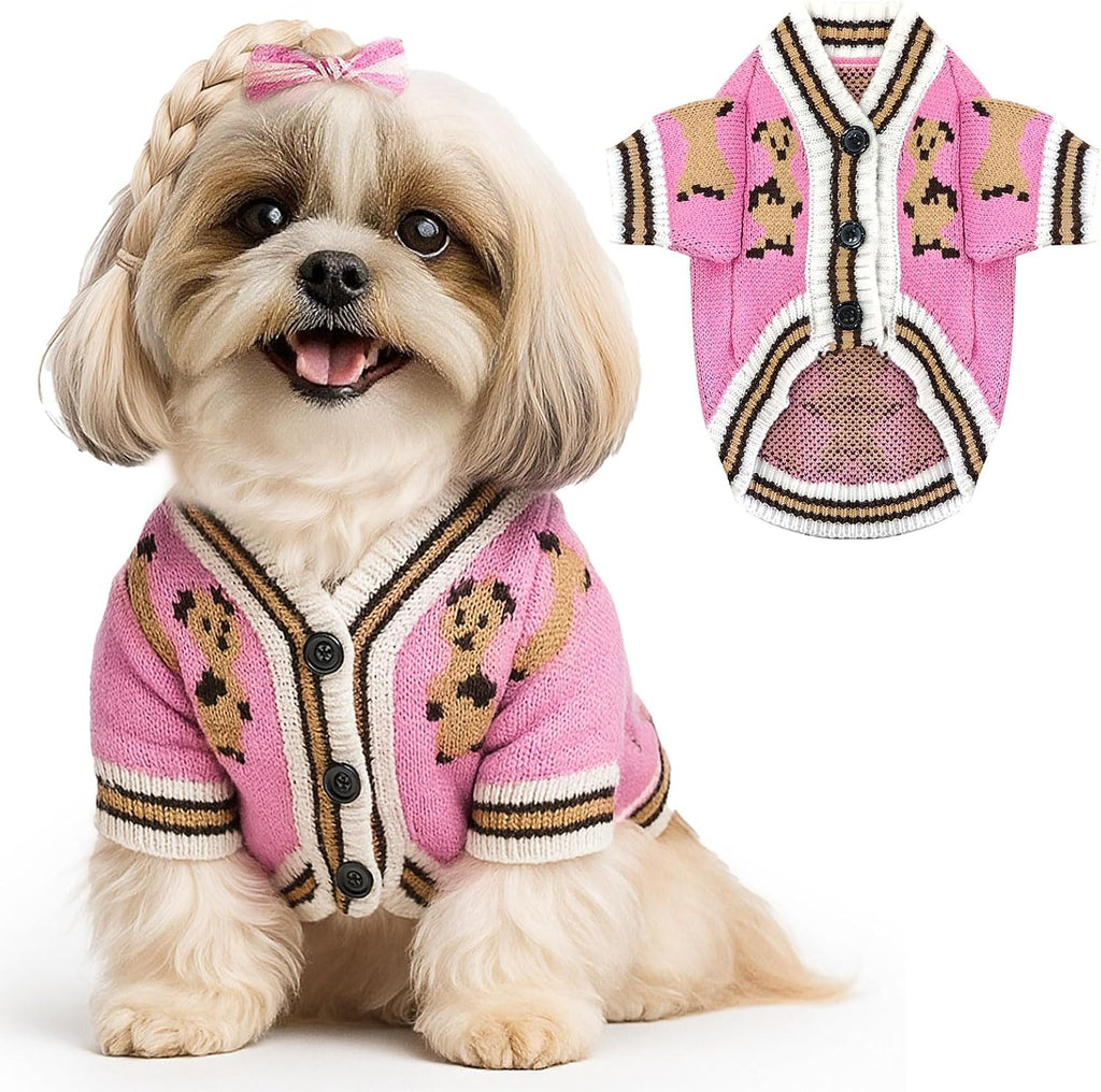 Small Dog Sweaters Cardigans Clothes for Small Medium Dogs Boy Girl