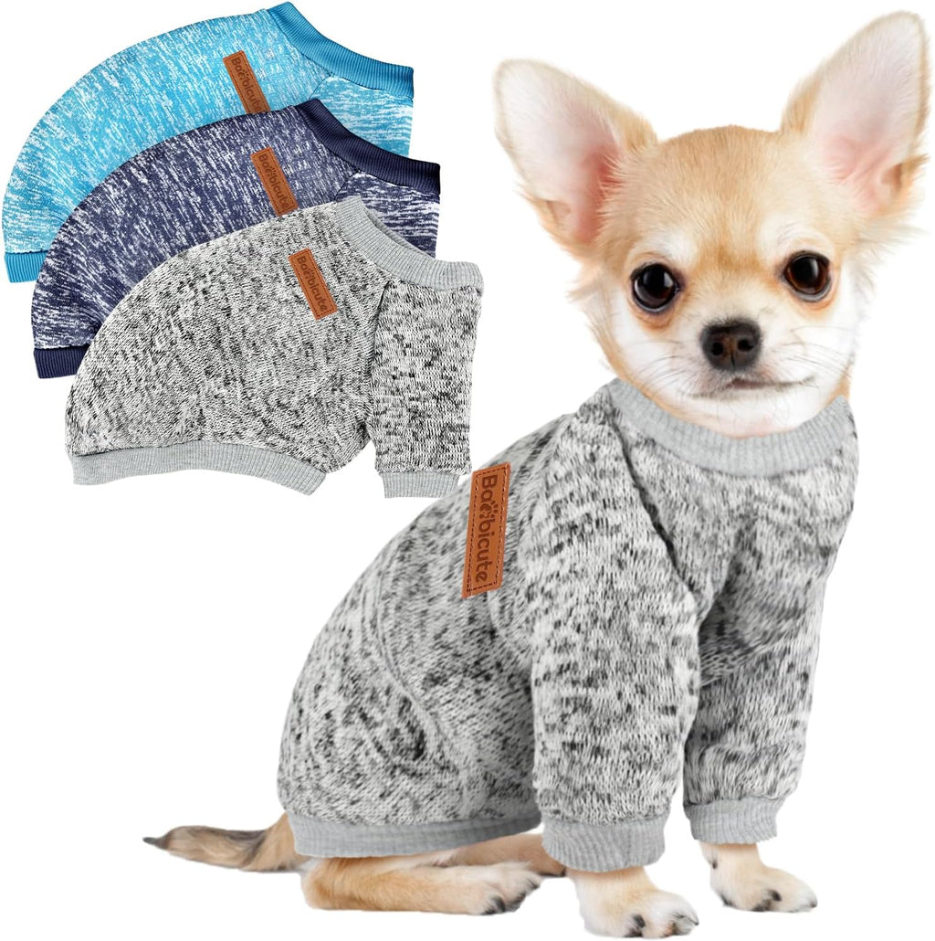 3 Pack Dog Sweaters for Small Dogs Girl Boy Winter Fleece Clothes Warm Soft Dog Sweatshirt Outfit for Dogs Cats Pet Appa