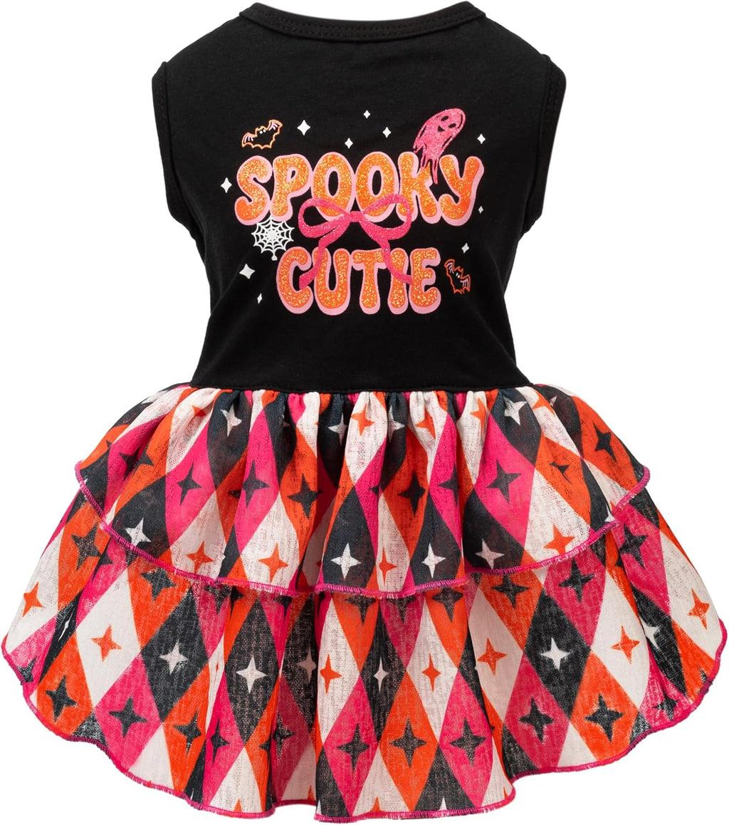 Fitwarm Halloween Pumpkin Dog Dress, Funny Dog Halloween Costumes, Doggy Clothes for Small Dogs Girl, Pet Apparel, Orang