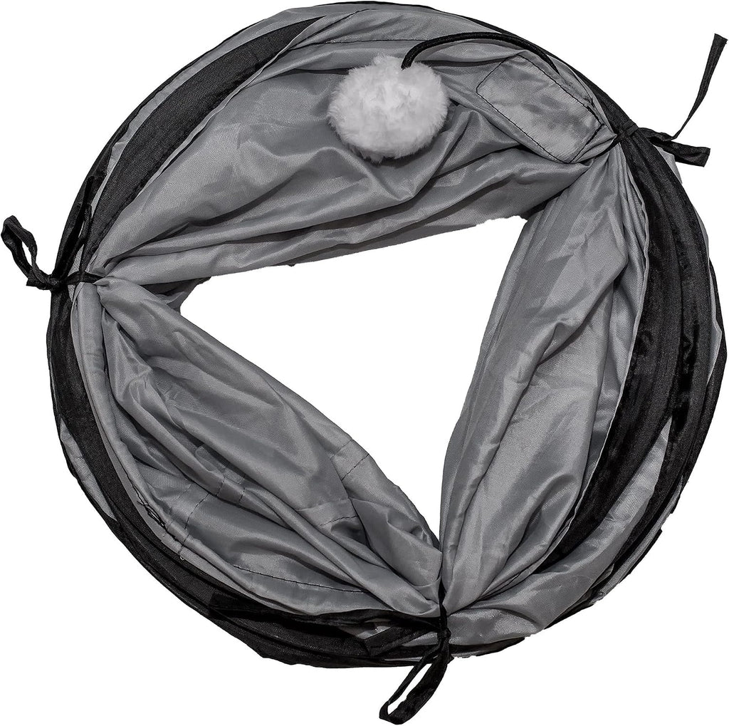PetLike Cat Tunnel for Indoor Cats Collapsible Pop-up Pet Tube Peek Hole Hideaway Play Toys for Cats with Ball