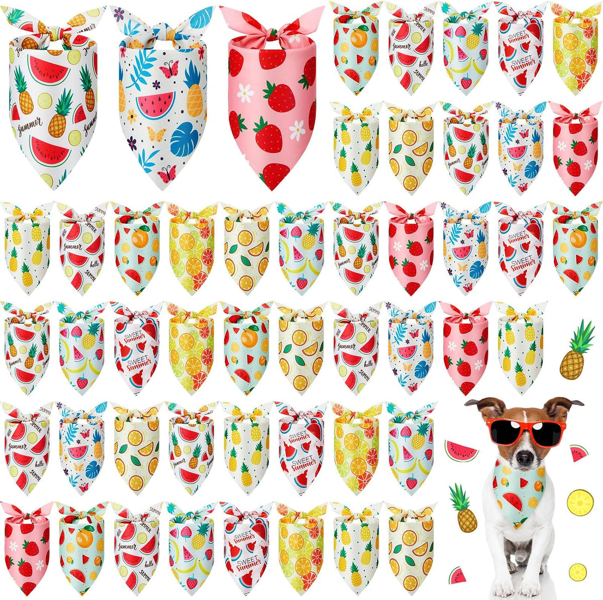 Weewooday 50 Pcs Fall Thanksgiving Plaid Dog Bandanas Bulk for Large