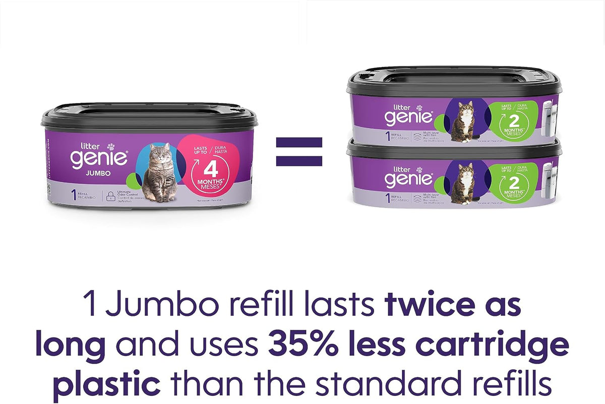 Litter Genie Jumbo Refill Bags, 1-Pack, 28 ft of Continuous Film