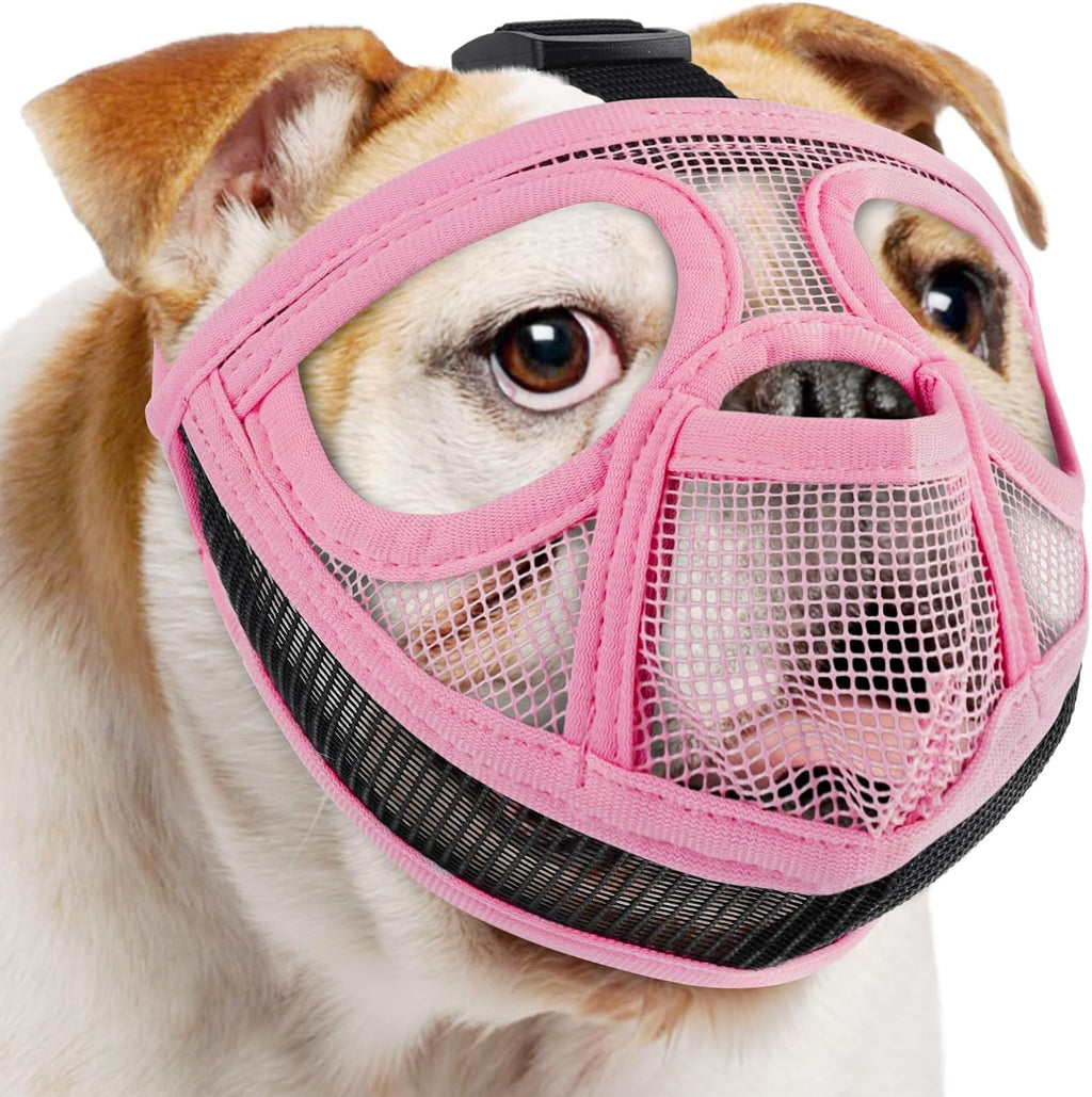 Mesh Short Snout Dog Muzzle with Anti-Eating Design for Frenchie