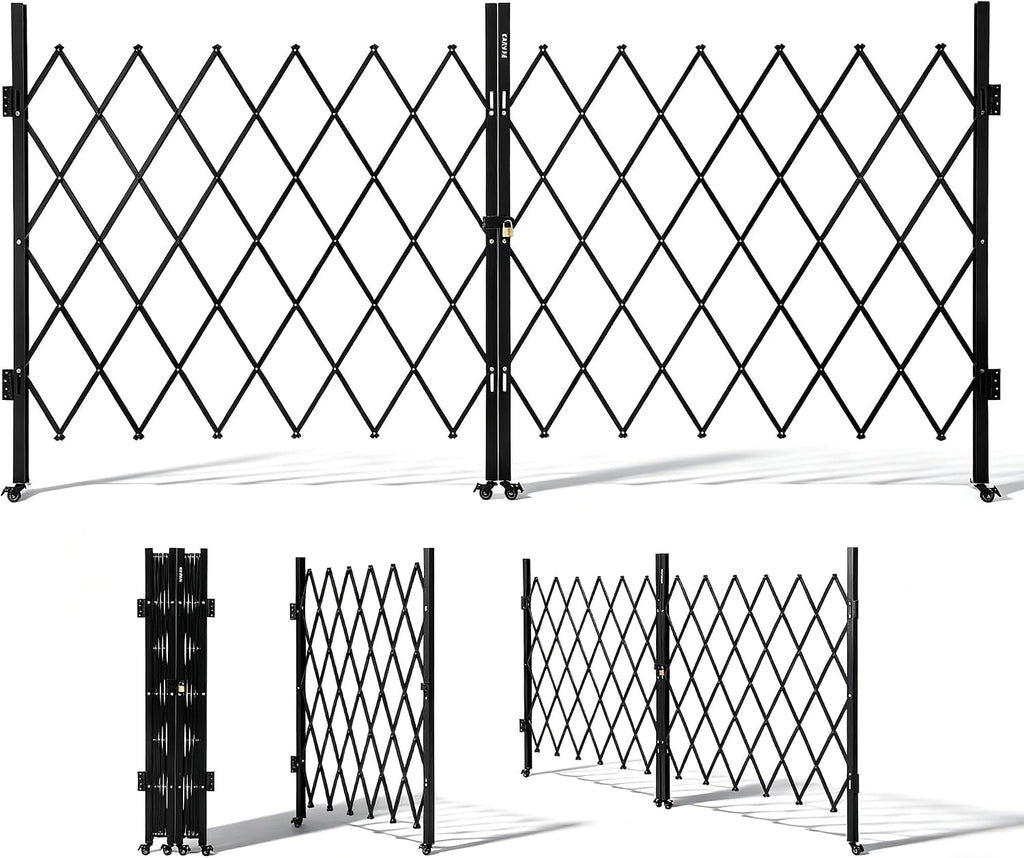 Expandable Folding Security Gate, Lockable Scissor Barricade