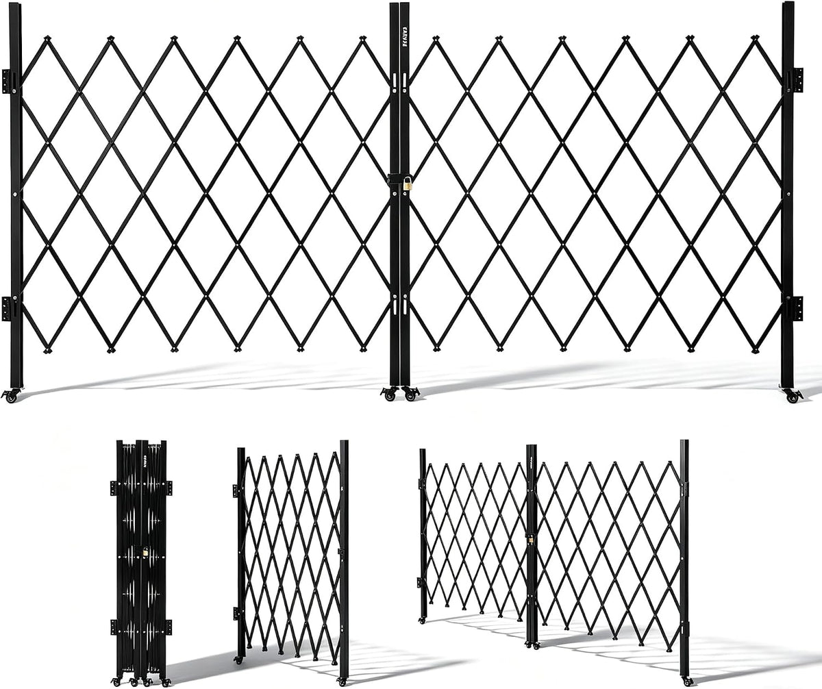 Expandable Folding Security Gate, Lockable Scissor Barricade