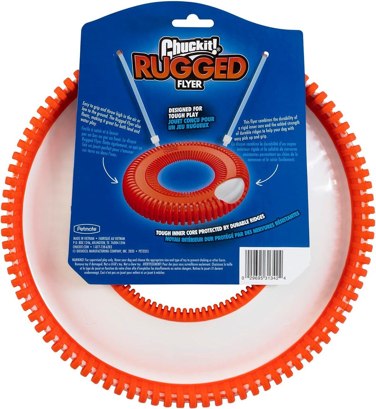 Chuckit! Rugged Flyer Dog Toy, Medium, Assorted Colors
