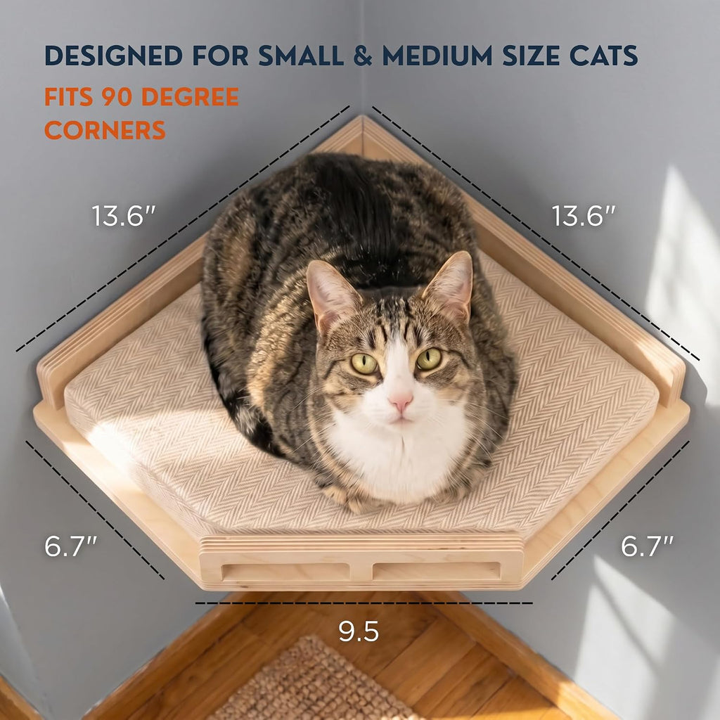 INICIO Cat Wall Shelves and Steps, 4-Piece Wooden Cat Wall Furniture Set
