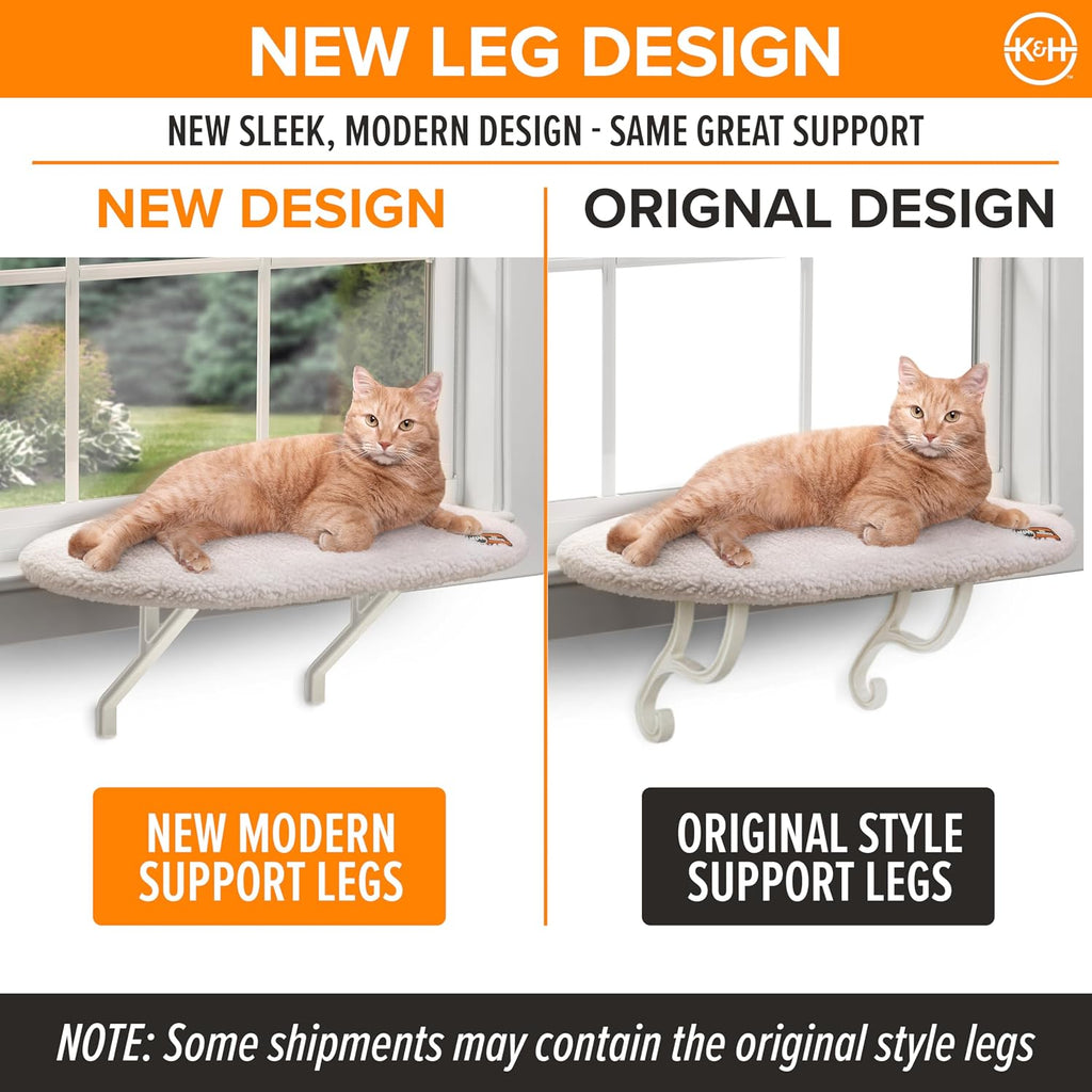 K&H Cat Window Perch, Unheated Kitty Sill, 24x14in, Fleece