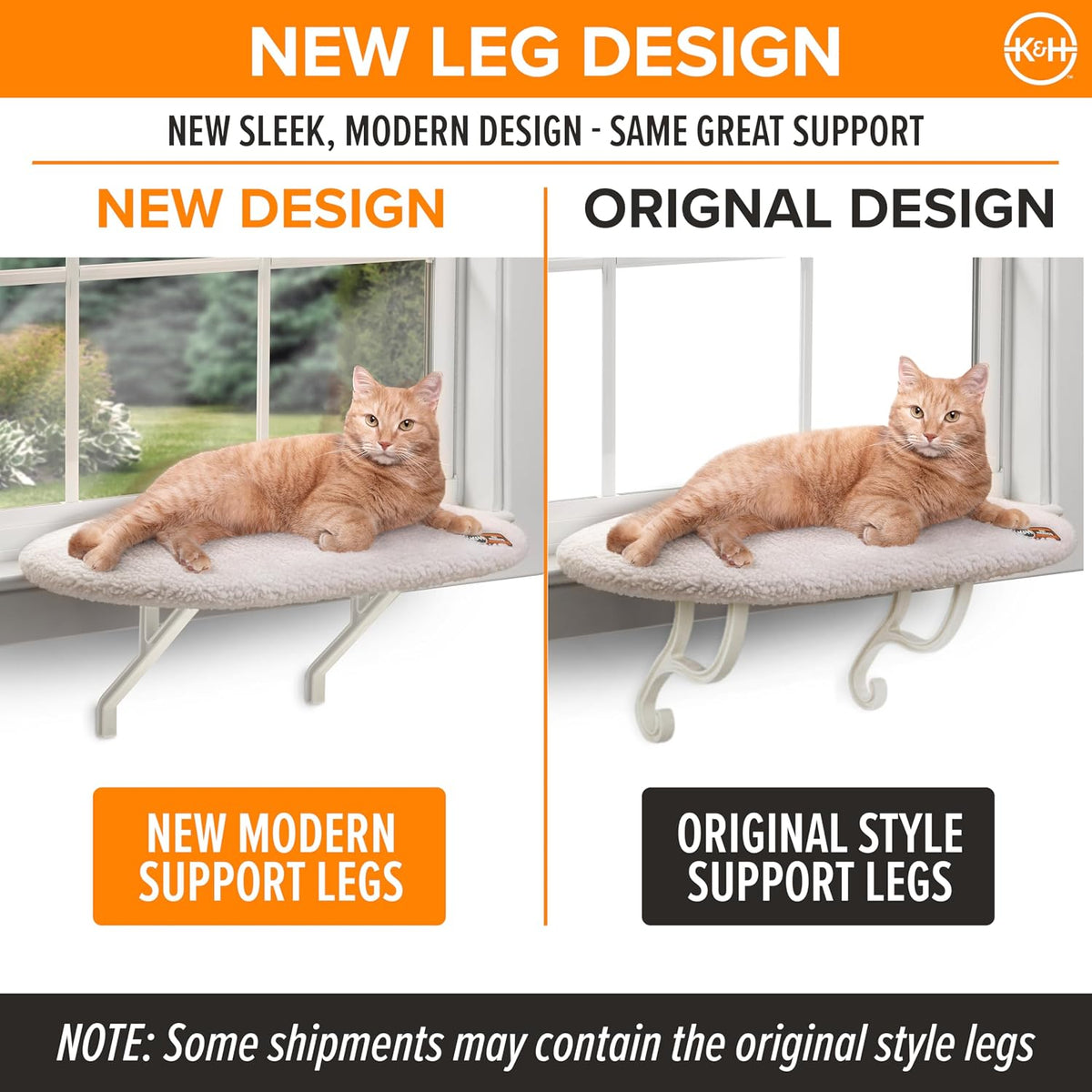 K&H Cat Window Perch, Unheated Kitty Sill, 24x14in, Fleece