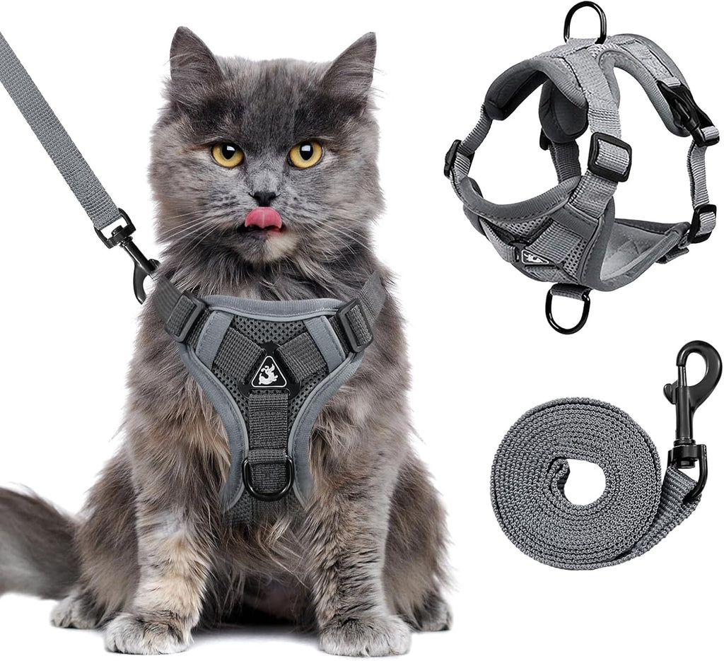 XL Cat Harness Escape Proof for Heavy Cats Adjustable for Extra Large Cats