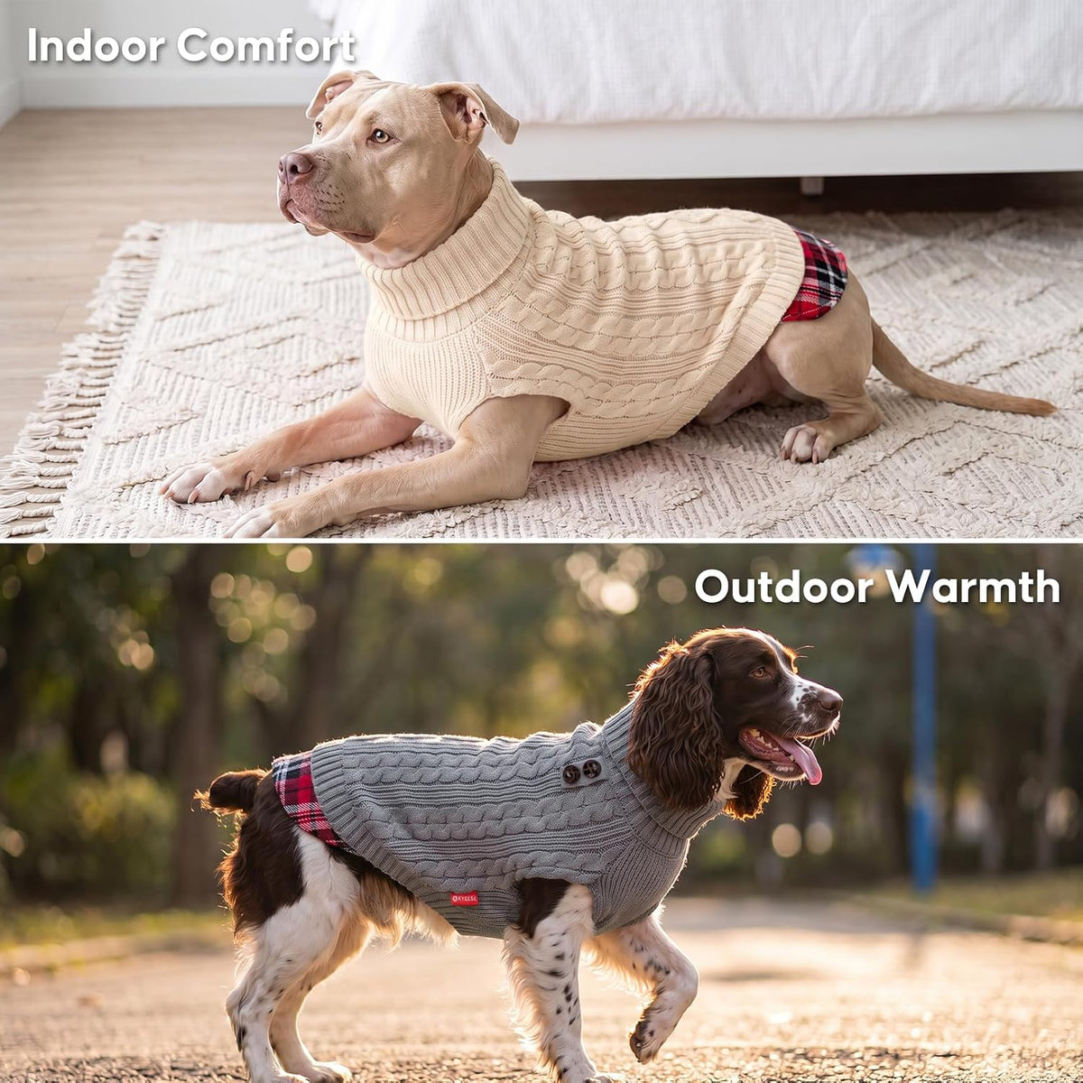 KYEESE Dog Sweater for Small Dogs Turtleneck Thick Knit Pullover