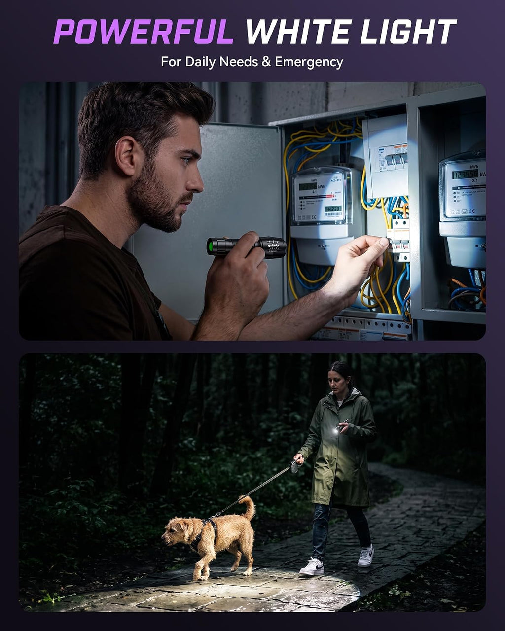 Evteck MOWETOO UV Flashlight with 395nm Black Light & White Light