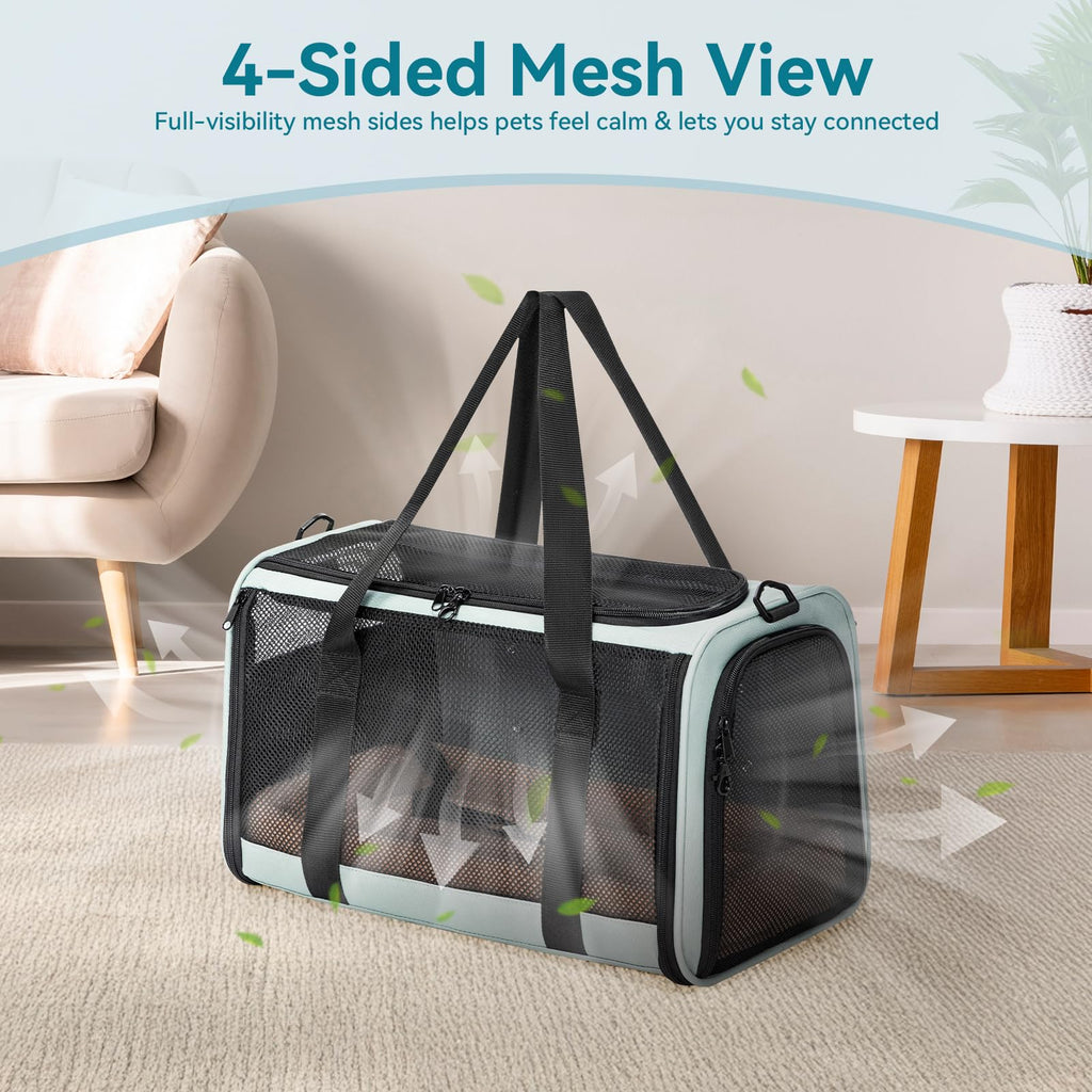 PETSFIT Cat Carrier Soft with Patented Safety Buckles, Safe for Car Travel