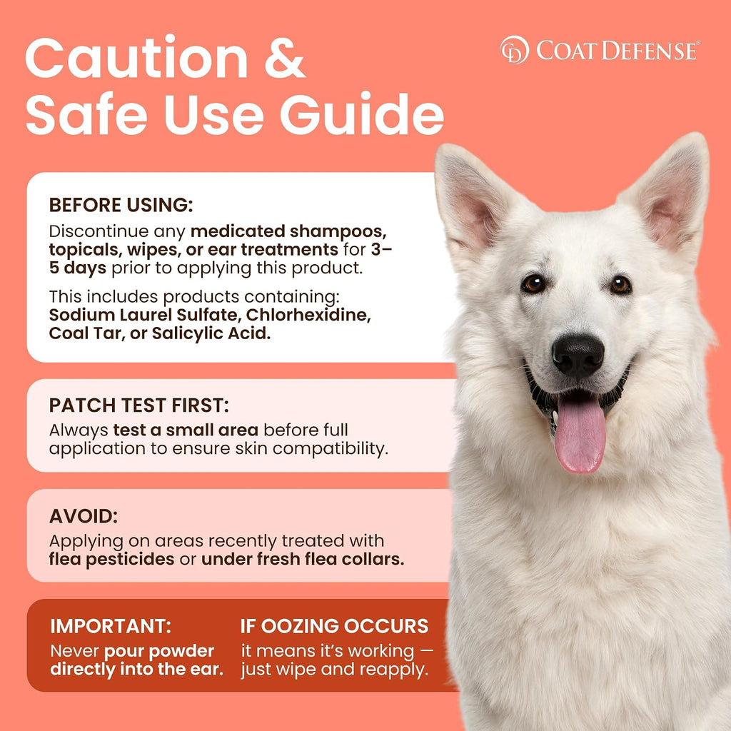 COAT DEFENSE Daily Preventative Powder | Made in USA | 3.5oz Waterless Dog Shampoo & Pet Deodorizer for Smelly Dogs | Pr
