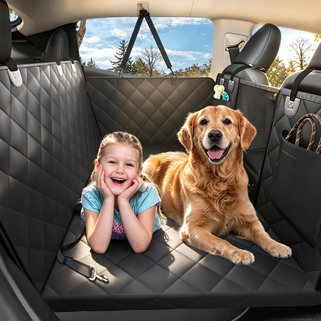 Hard Bottom Dog Car Seat Cover for Back Seat, Back Seat Extender