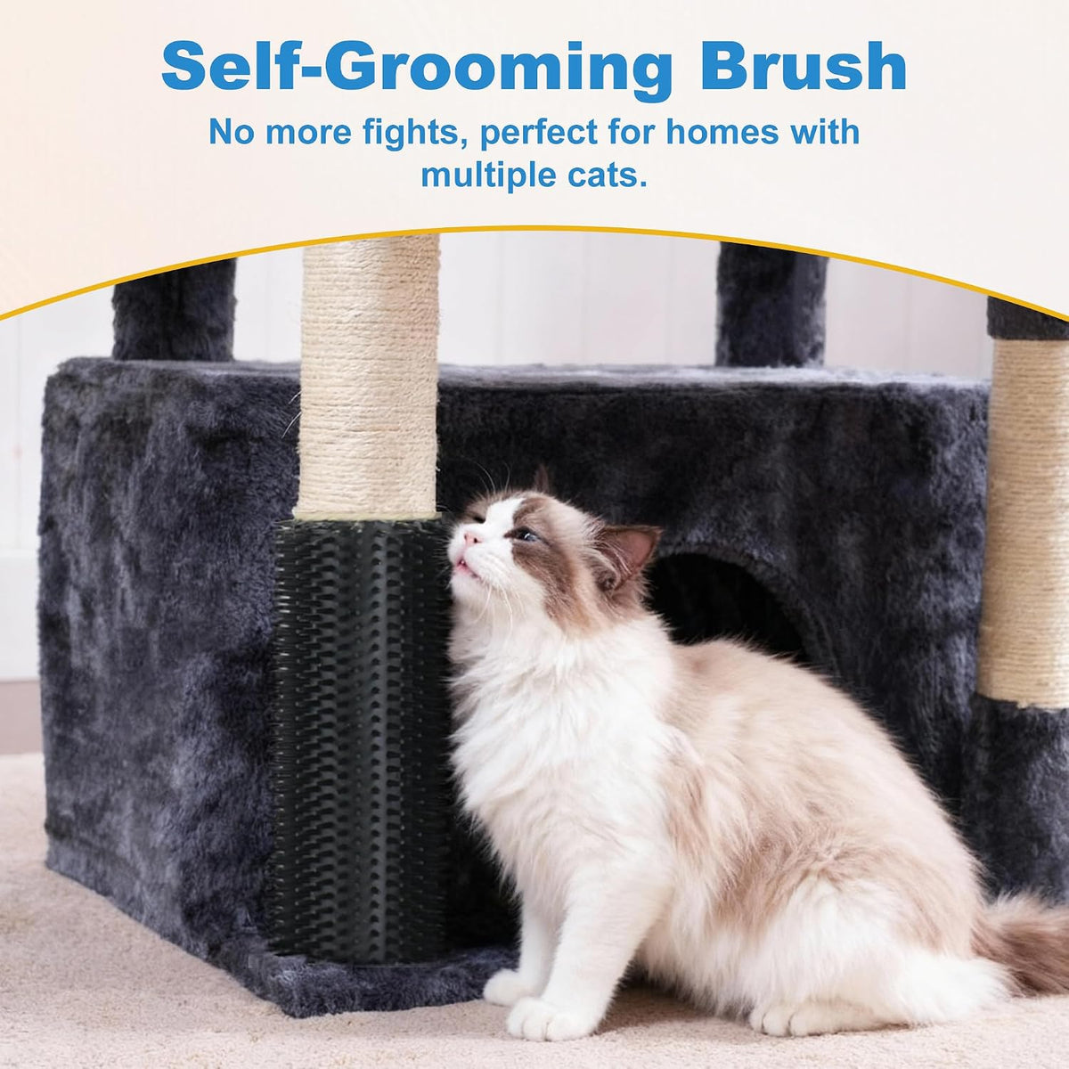 Hey-brother Cat Tree Tower with Large Platform, Spacious Condo, MPJ060G