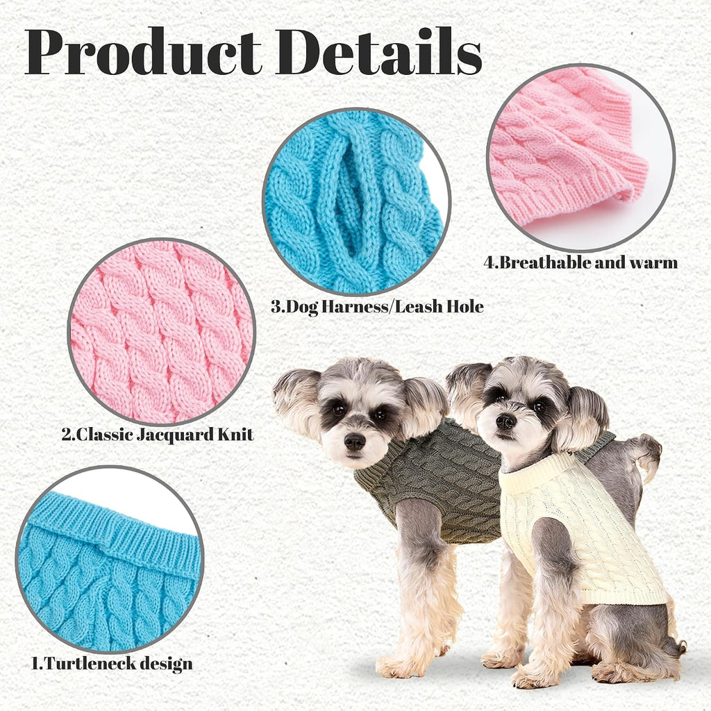 Dog Sweater, Black M Pullover Sweater, Turtleneck Knitwear, Puppy Outfits for Small and Medium Dogs, Warm Clothes for Bu