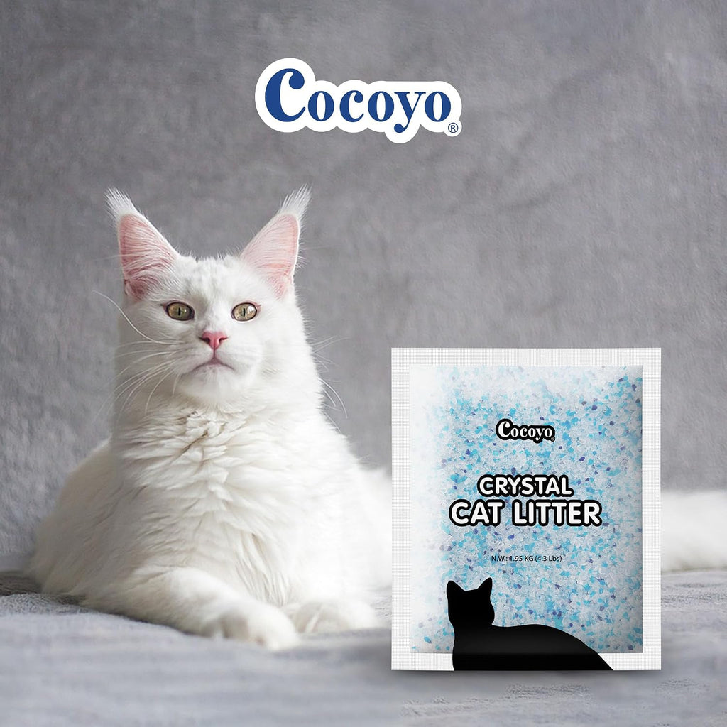 COCOYO Crystal Cat Litter I Silica Gel Cat Litter, 17.2 Lbs Value Pack (4.3 Lbs x 4)