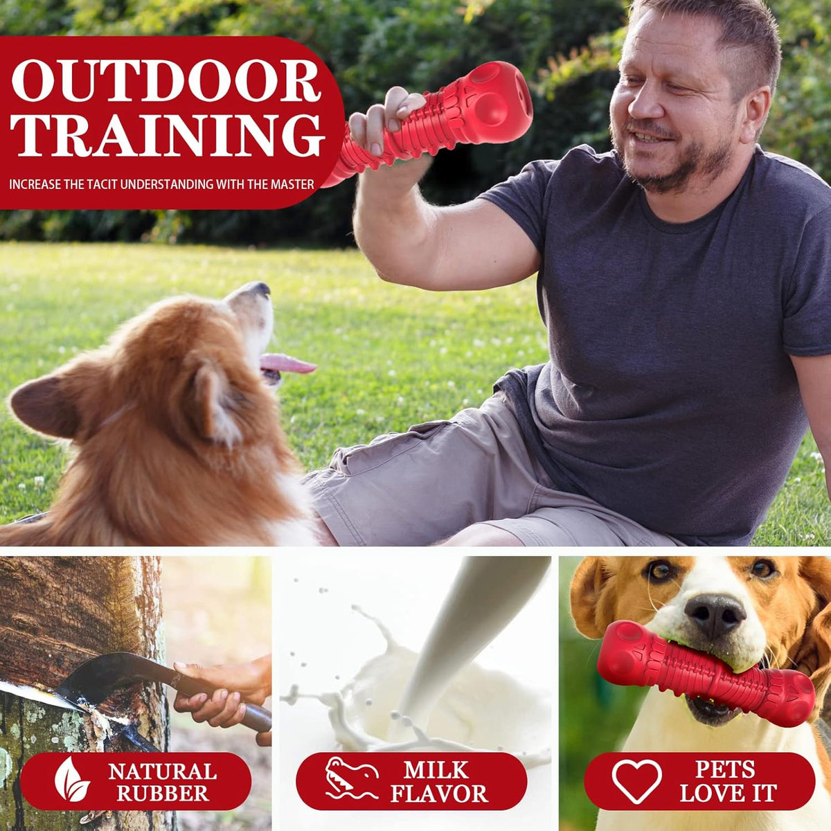 ZIKATON Dog Squeaky Toys for Aggressive Chewers, Durable Chew Toys for Large Medium Breed Dog, Dog Toys, Tough Durable D
