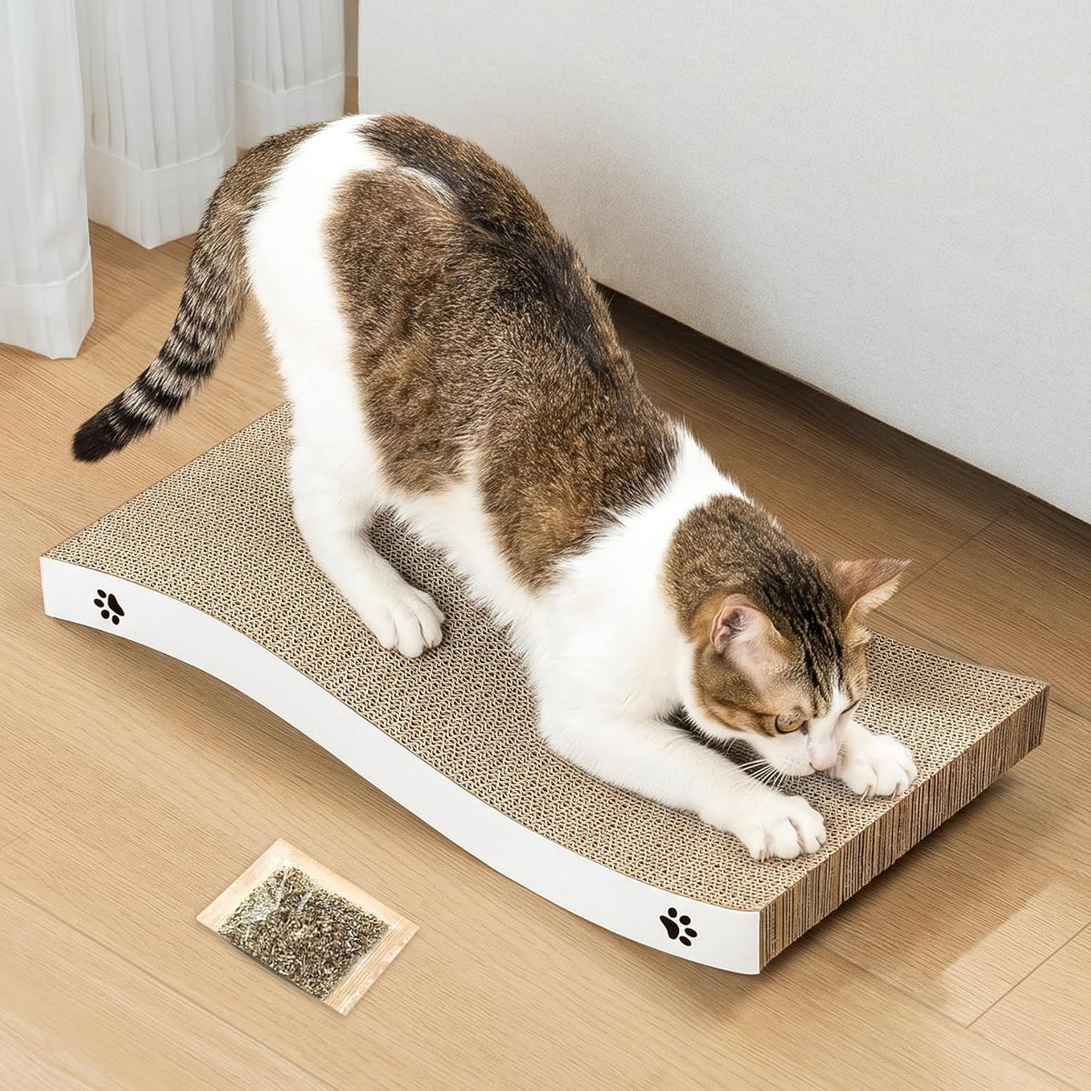 Cat Scratcher, Durable Scratch Pad, Corrugated Cardboard Scratching Board for Indoor Cats, Heavy Duty, Double-Sided Usab