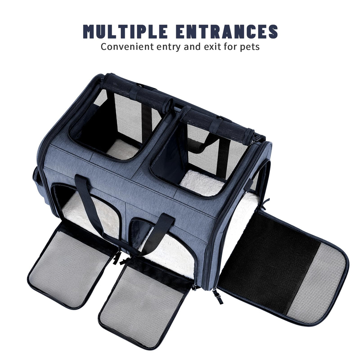 Cat Carrier for 2 Cats,Double Cat and Dual Dog Carrier Cabin for Two Pets