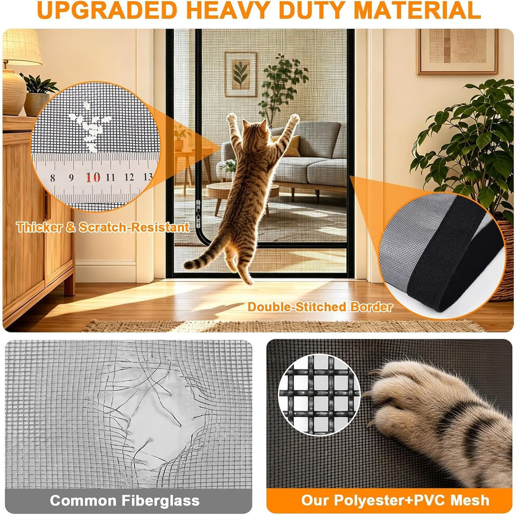 Reinforced Cat Screen Door, 36x76in Heavy Duty Pet Screen Door
