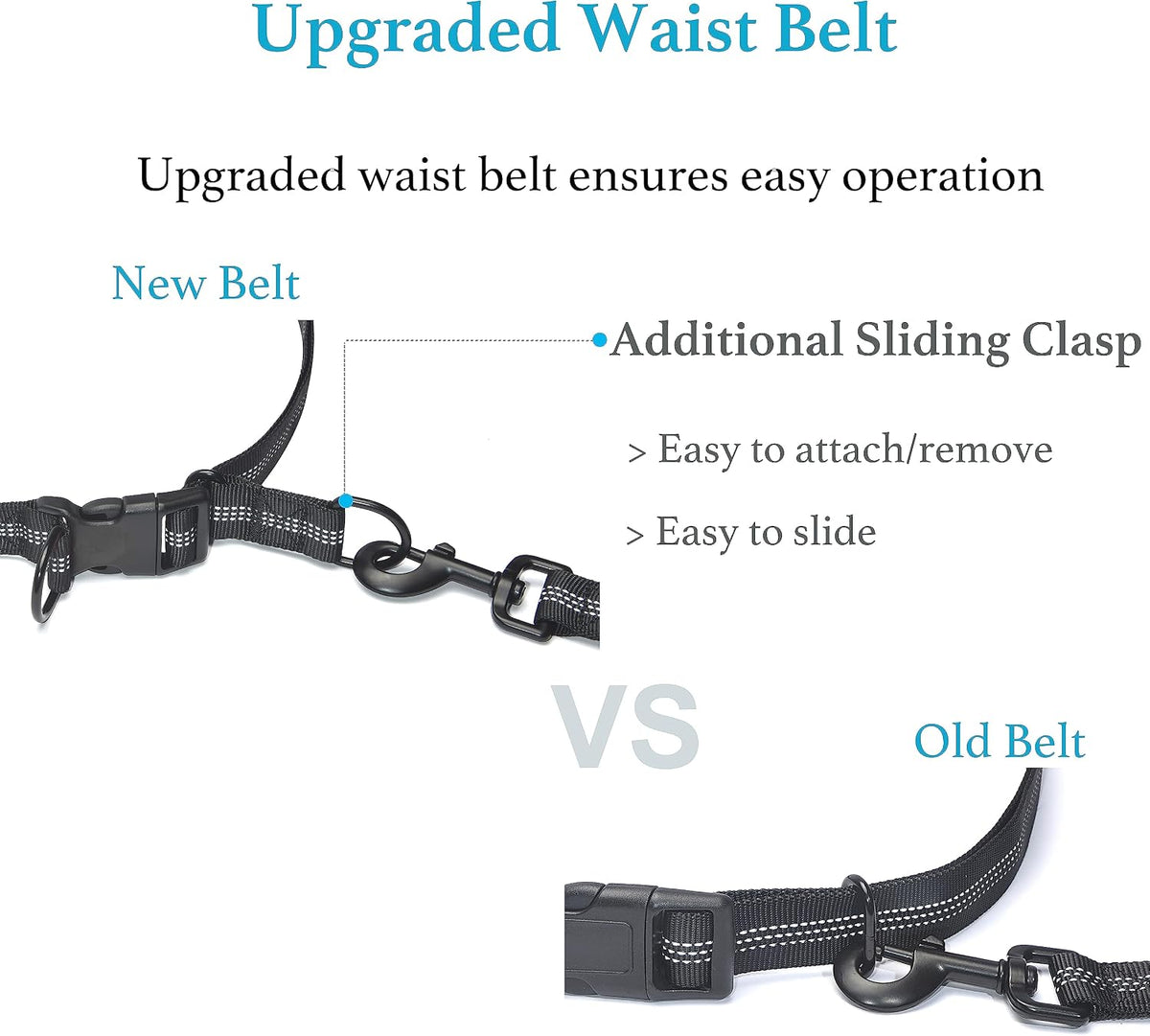 Retractable Hands Free Dog Leash, Medium/Large, 25-150 lbs, Black
