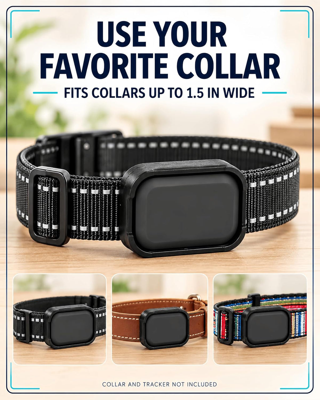 Dog Collar Adapter Compatible with Fi Mini GPS Tracker, Up to 1.5 In Wide