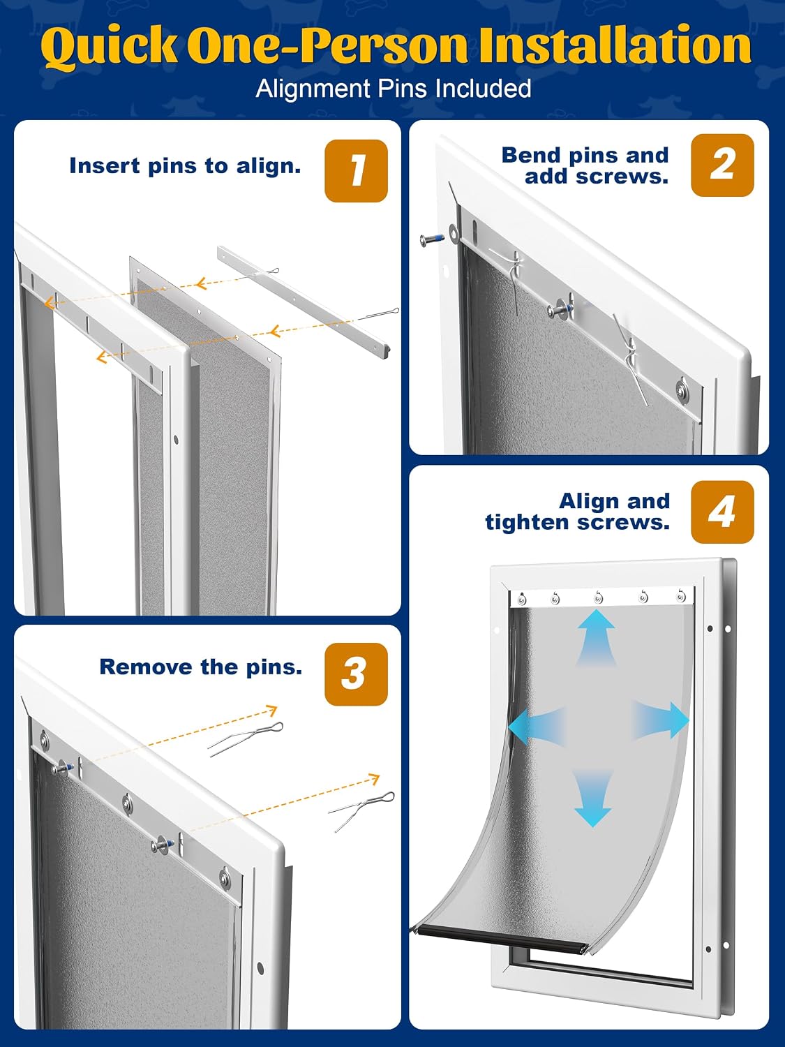 2PC Replacement Flap PAC11-11039 with Screws & Washers for PetSafe Dog Door