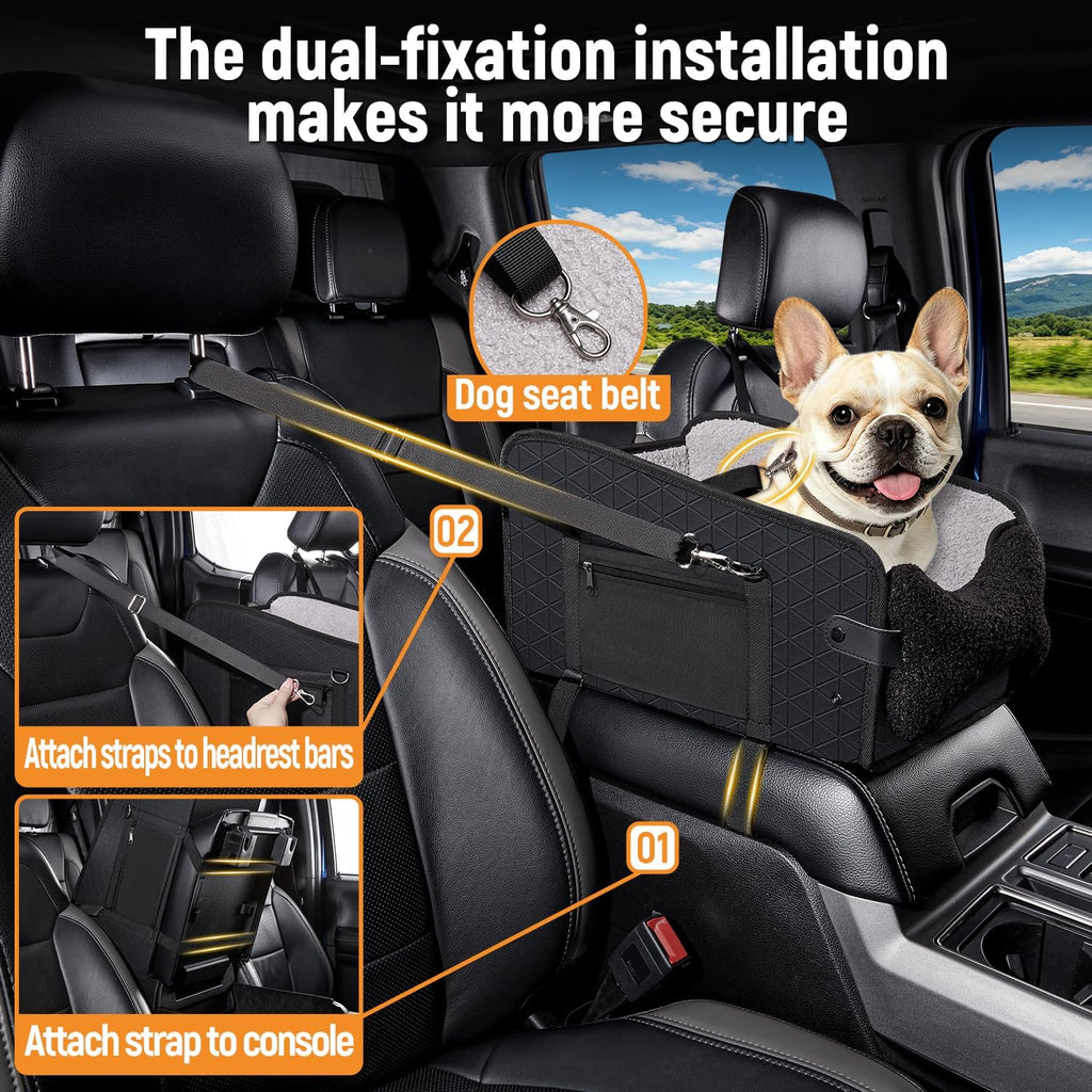 Center Console Dog Car Seat,Pet Car Seats for Small Dogs,Under 30 lbs