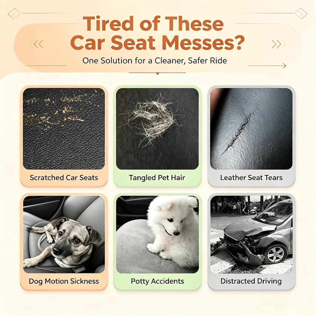 Pet Road Trip Accessory Car Seat for Small Medium Dog (Gray, M)