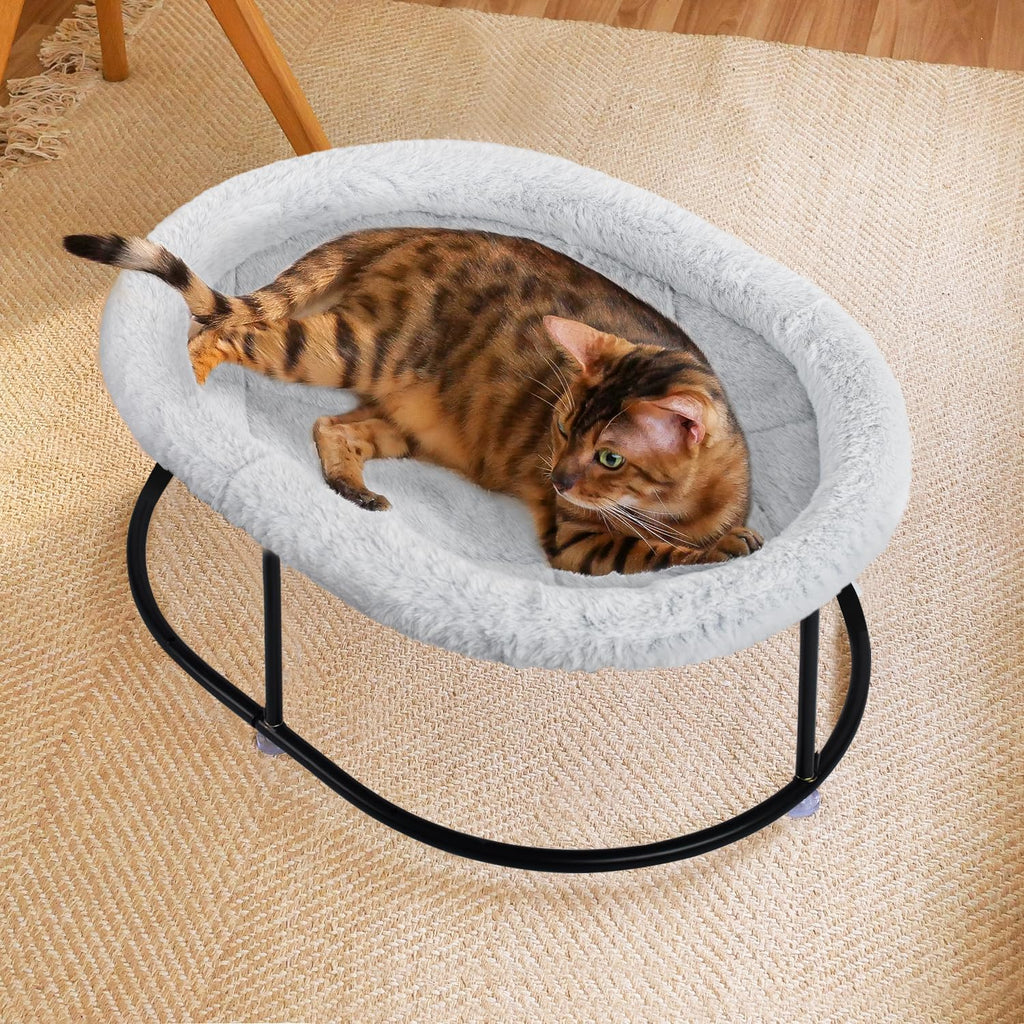 Elevated Cat Hammock, Fluffy Cuddle Cat Bed for Multiple Cats