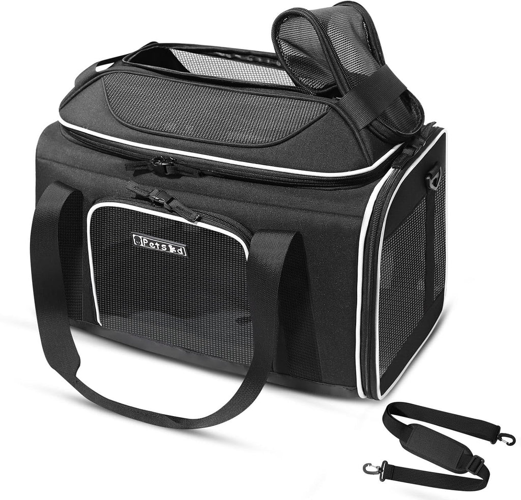 Top-Expandable Small Pet Carrier 18"x11"x11" Airline Approved