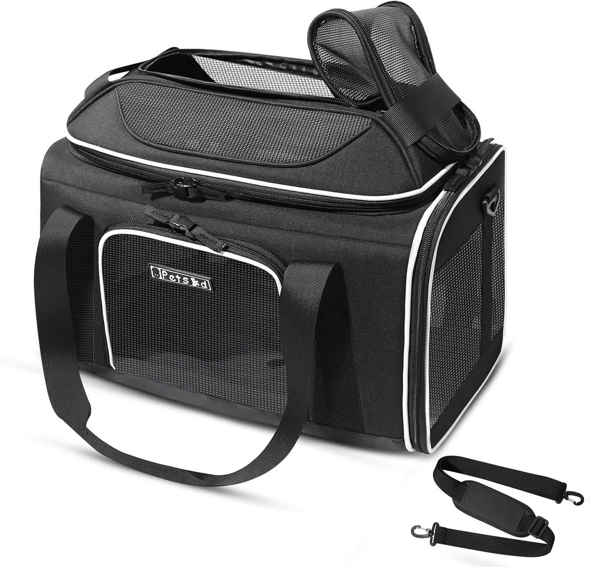 Top-Expandable Small Pet Carrier 18"x11"x11" Airline Approved