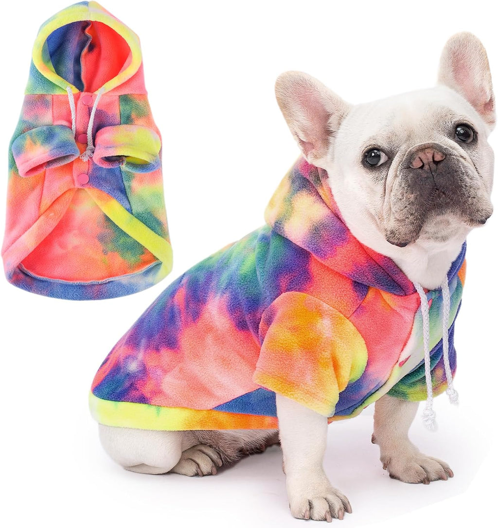 Dog Hoodie Tie Dye Dog Sweatshirt Chic Winter Clothes Ultra-Soft Warm Sweaters for Small Medium Dogs Fashion Pet Clothes