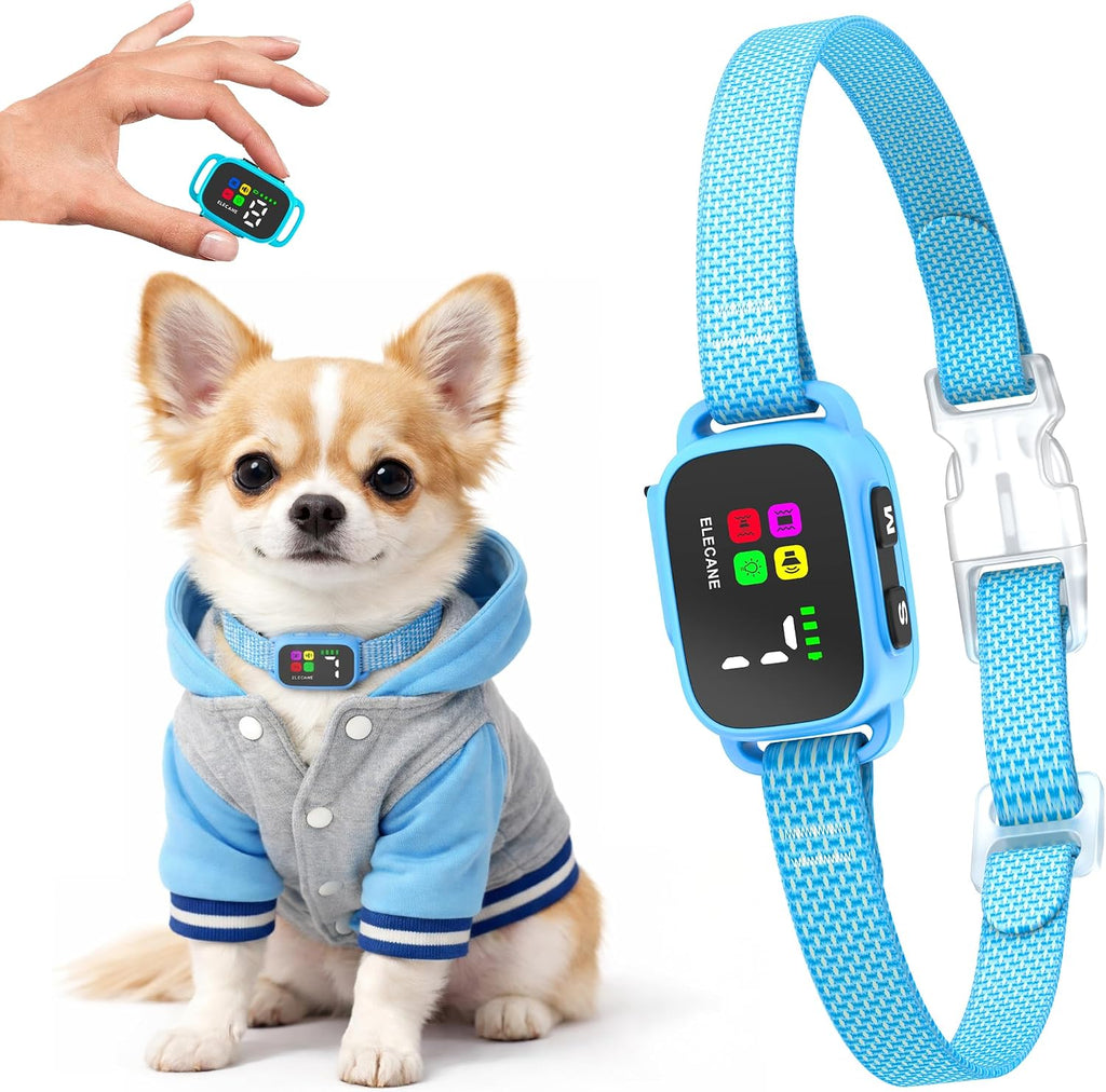 Tiny Bark Collar for Small Dogs 5-15 lbs and Puppies - No Shock Anti Barking Collar - Rechargeable Smart Collar for Dog 