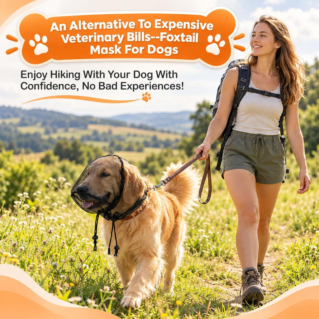 Foxtail Mask for Dogs, Breathable Mesh Dog Mask with Adjustable Elastic
