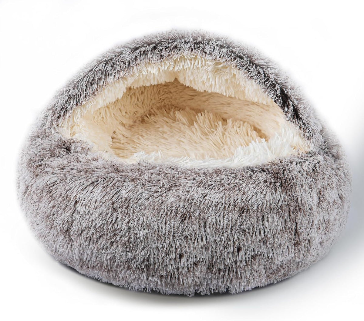 Cat Bed for Indoor Cats, Calming Cozy Cave with Self-Warming Plush, Entire Bed Machine Washable & Anti-Slip Base, Breath