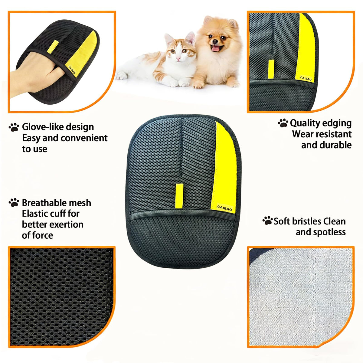 CAIBAO Electrostatic Pet Hair Removal Gloves