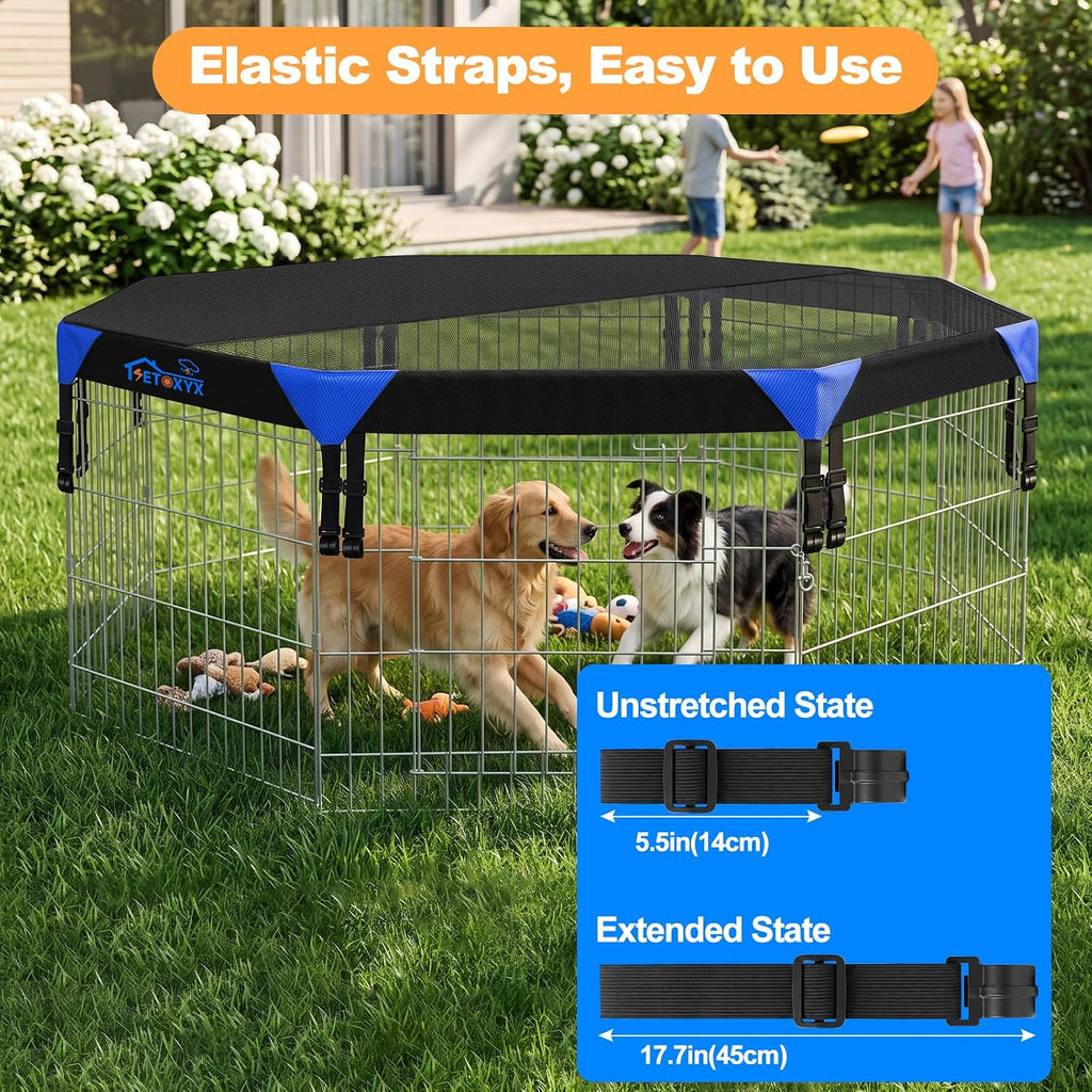 24'' Dog Pen Top Cover Only, Heavy Duty 840D Half Octagonal Mesh