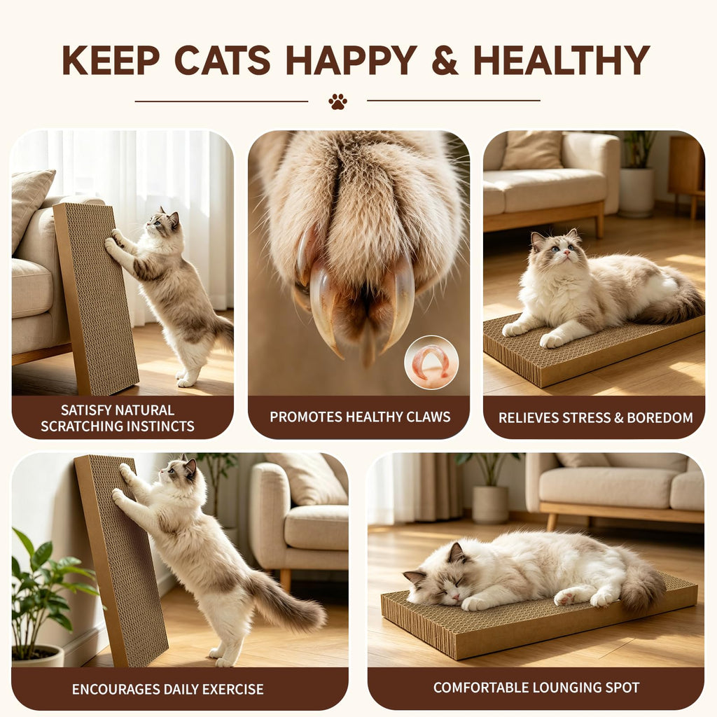 5-Pack Reversible Cat Scratcher,Cat Scratch Pad for Indoor Cats