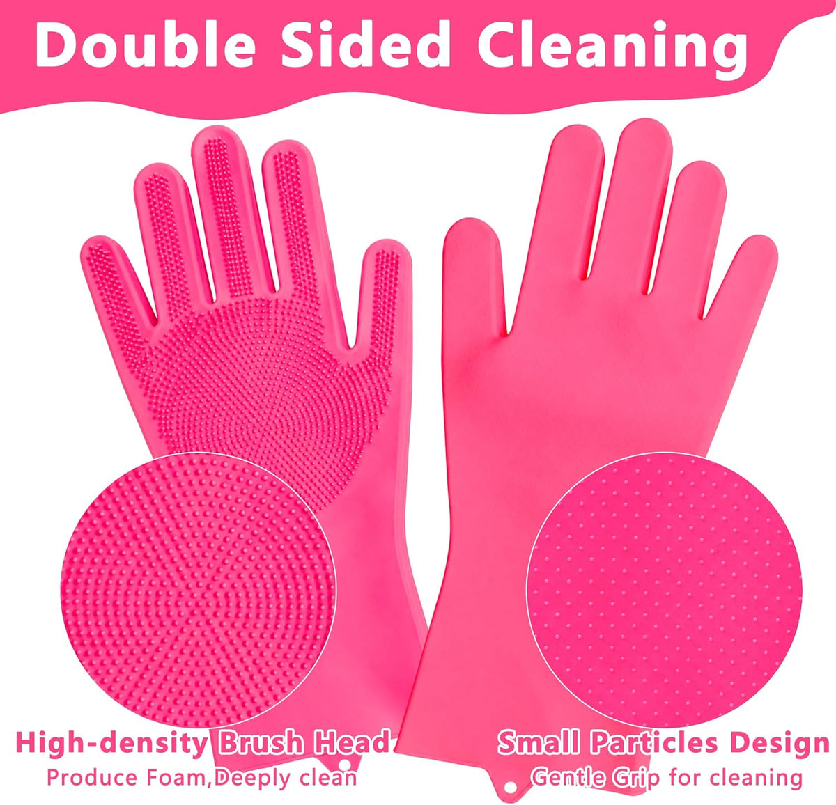 Pet Grooming Gloves—Dog Washing Gloves with High-Density Teeth, Dog Bath Scrubber with Enhanced Five Finger Design, Sili