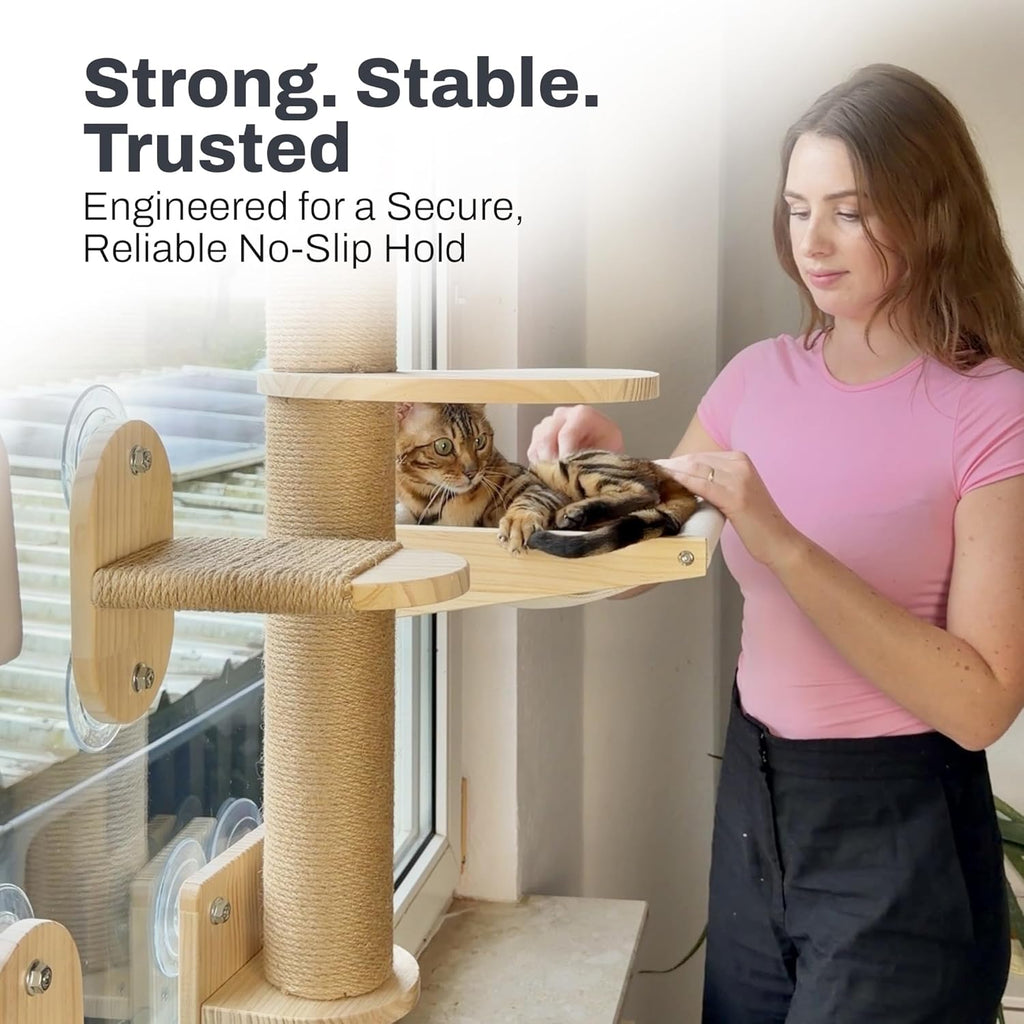 Cat Window Shelf | 4-in-1 Cat Wall Shelves & Scratcher