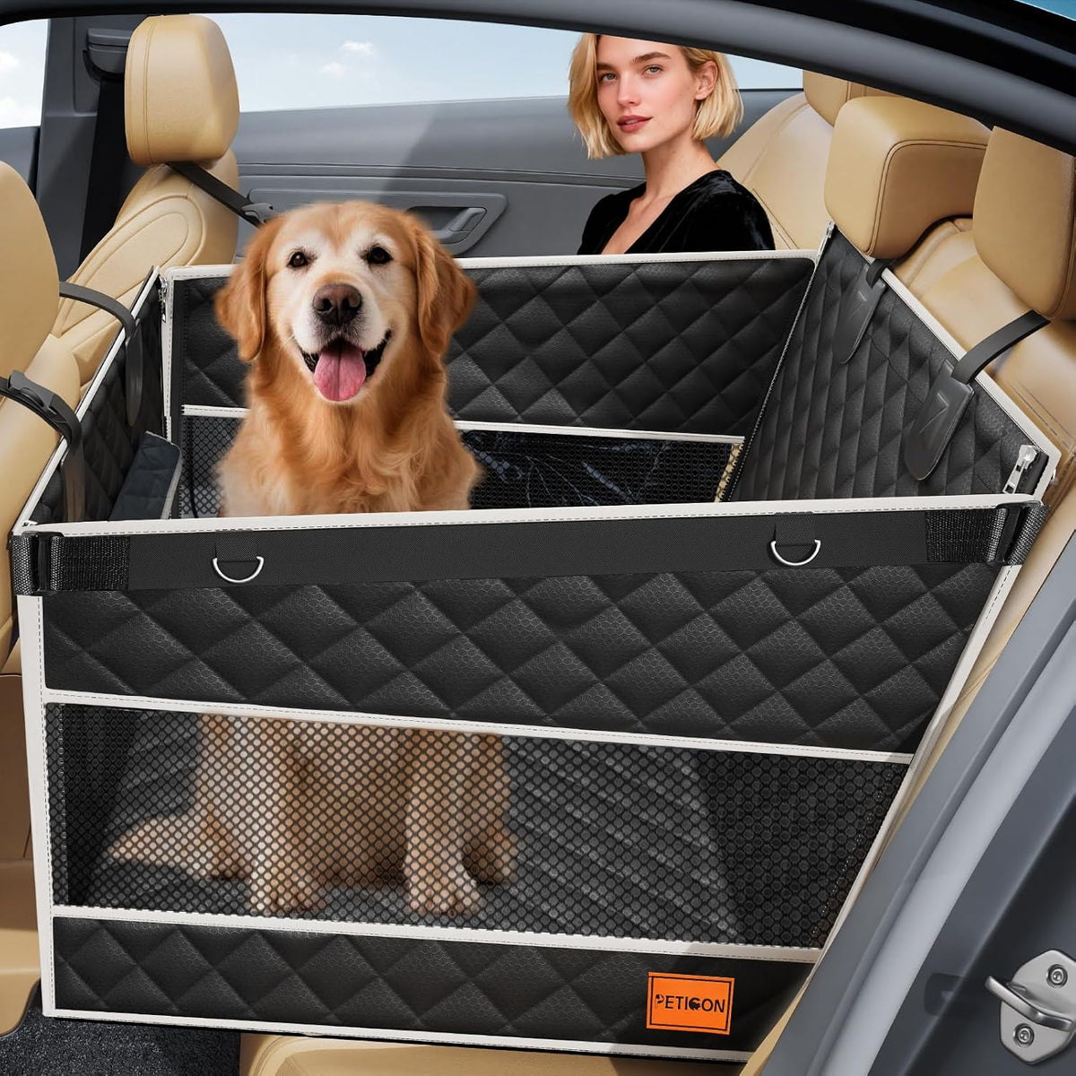 Large Dog Car Seat, Back Seat Extender for Pets with Hard Bottom