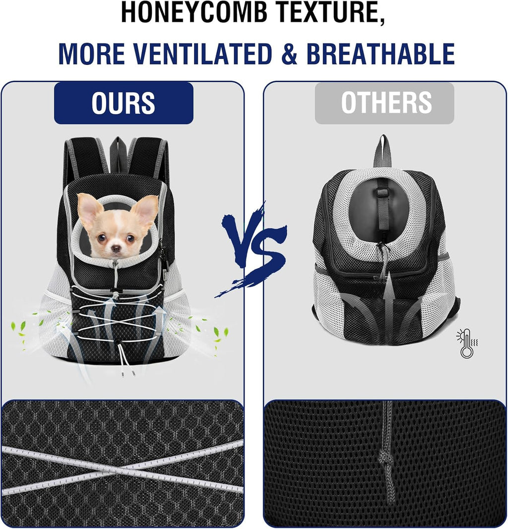 Pawaboo Pet Dog Front Carrier Backpack,Ventilated Mesh Puppy Back Pack