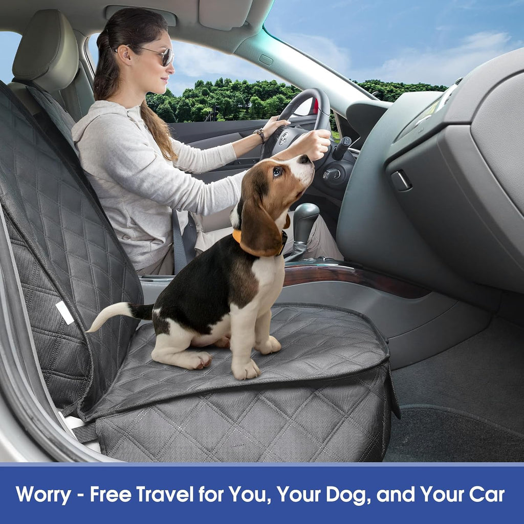Front Seat Cover for Dogs with Side Flaps, Heavy Duty 900D Waterproof Seat Protector, Protects from Dirt & Scratches, fo