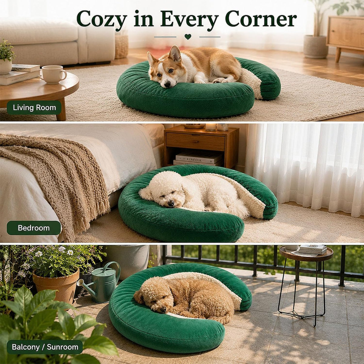 Pet Pillow Calming Soft Plush U-Shaped Neck Support Dogs Cats