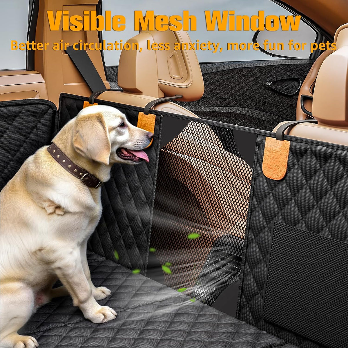 Dog Car Seat Cover for Back Seat, Hard Bottom Back Seat Extender